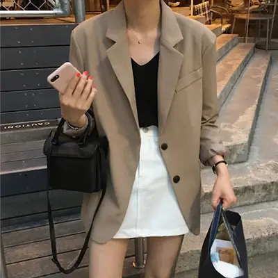 Khaki Blazer for Women 2026 Spring Autumn New Style