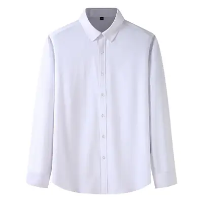 White Long Sleeve Men's Shirt Fat Guy Large
