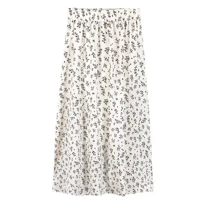 New Floral A-Line Skirt for Women Mid-Length