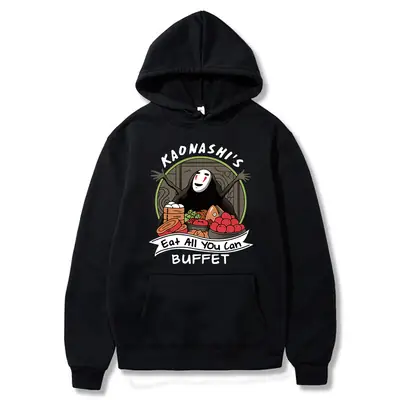 2021 Anime Sweatshirt Men Yellow Fleece Lining Hooded