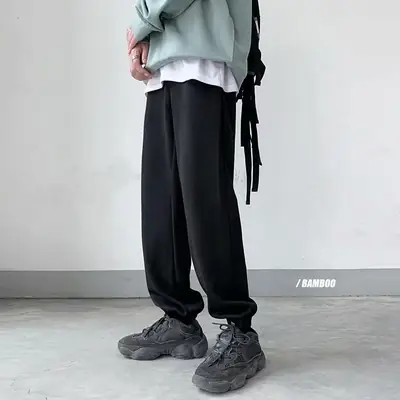 Men's 3 Color Korean Style Sweatpants Loose Foot-toe