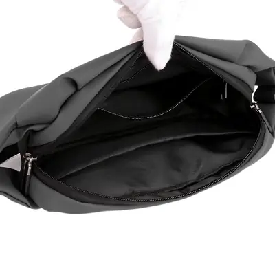 Men's Multi-functional Chest Bag Black Large Capacity