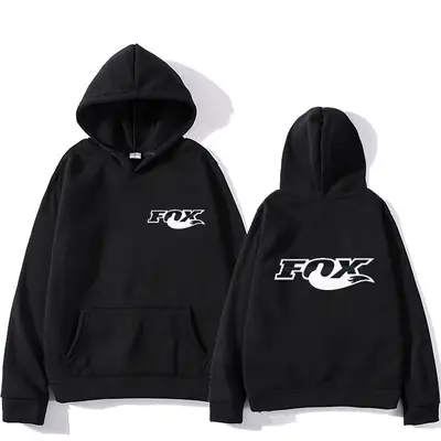 Red Fox Logo Hooded Fleece Sweater for Men Women