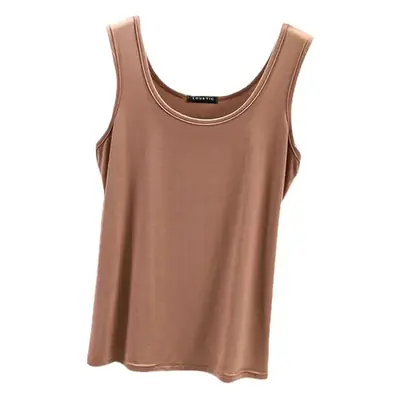 Women's Light Pink Camisole U-Neck Slim Fit Western Vest