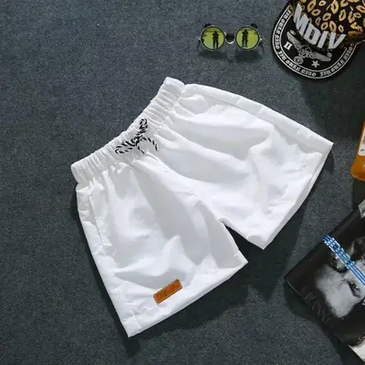 Men White Cotton Beach Shorts Casual Wear