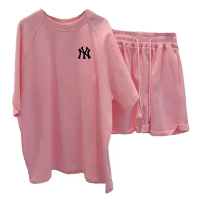 Women's 2Pc Black NY Logo Summer Sports Suit