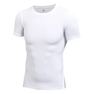Men Black Compression T-Shirt Short Sleeve Running Sports Training