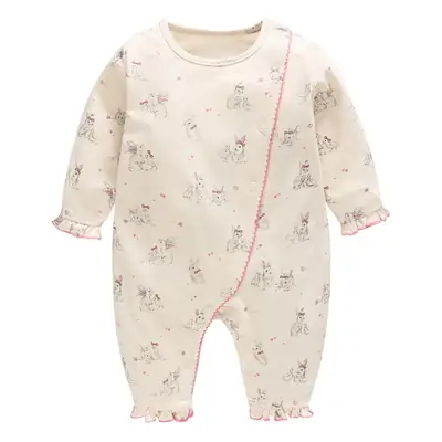 Baby Girl Floral Jumpsuit Pink White Long Sleeve