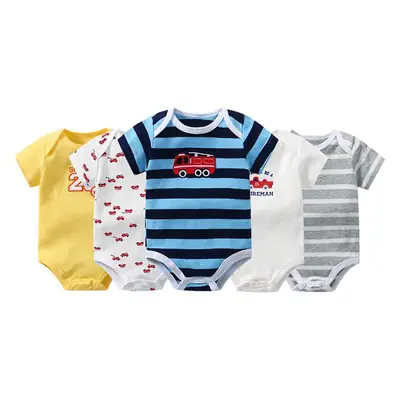 5-Piece Cotton Baby Shorts Set Spring Summer