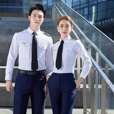 Naval Aviation Uniform Pilot Stewardess Long Sleeve Shirt