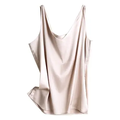 Women's Silk V-Neck Vest with White Bottoming