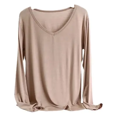 Women Long Sleeve V-Neck T-Shirt Modal Base Large