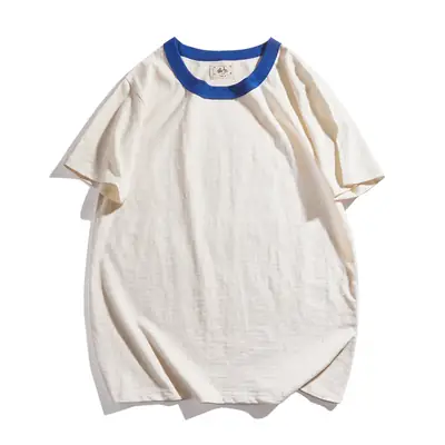 Ami Khaji Embryo Cloth Short Sleeve T-Shirt Cream Heavy Cotton Crewneck