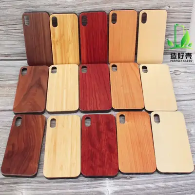 Wooden iPhone Xsmax Protective Case with Bamboo Adhesive Back
