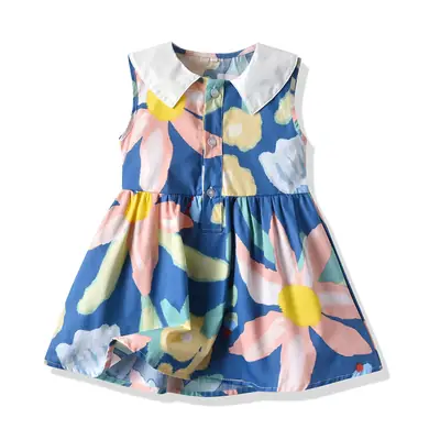 Summer Women's Sleeveless Floral Dress 2025 Korean Style Kids