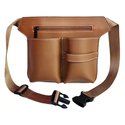 Pink Leather Waist Bag for Barber Kit & Makeup Storage
