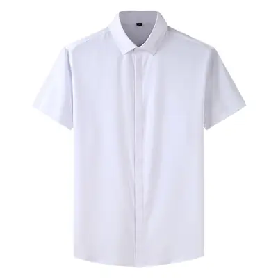 Men's Black Slim Fit Short Sleeve Shirt