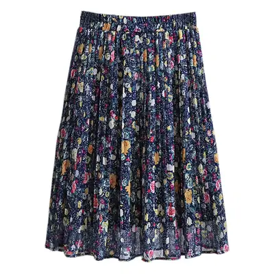 Plus Size Floral Chiffon A-Line Skirt 2024