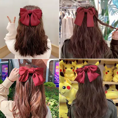 Red Big Bow Hairpin for Women's Headband