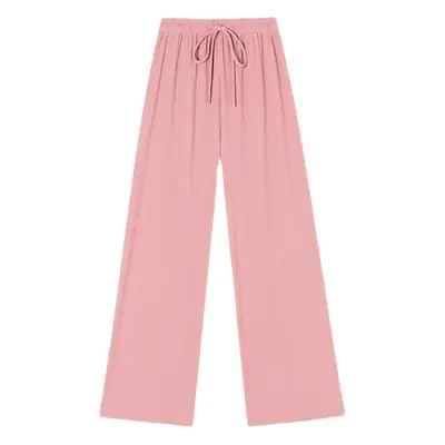 Women Ice Silk Wide-leg Pants Spring Summer High Waist