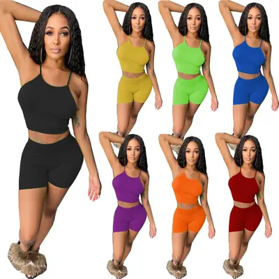 Purple Cross-Border Camisole Shorts Set for Women