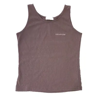 Women Bamboo Cotton Letter Embroidered Tank Top U-Neck Sleeveless T-Shirt