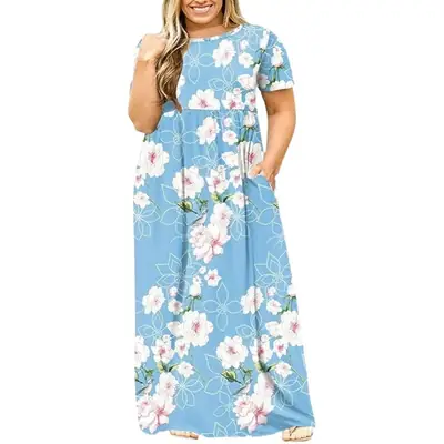2024 Plus Size Floral Print Summer Dress