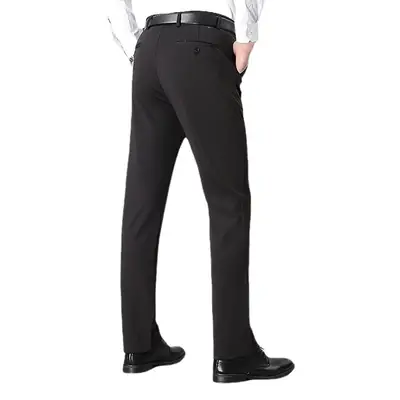 Men's Black Slim Fit Stretch Suit Pants Summer