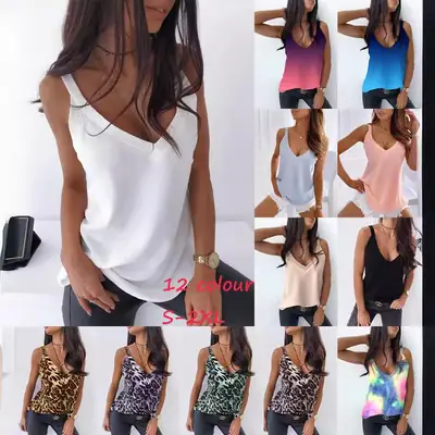 Women's Beige V-Neck Backless T-Shirt
