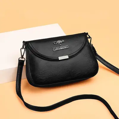 Red Women's Crossbody Bag with Soft Leather Texture