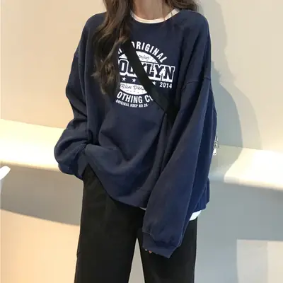Women Black Original U.S. C Cotton Sweatshirt Set