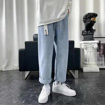 Wide Leg Jeans Women Korean Style Slimming High Waist