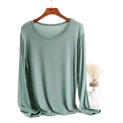 Women's Black Long Sleeve Round Neck T-Shirt