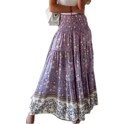 2024 Printed High Waist Skirt Set for Women