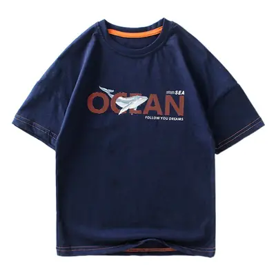 Kids Cotton T-Shirt White Cartoon Print 2026