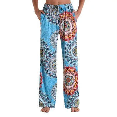Pink Checkered Wide Leg Pajama Pants for Women