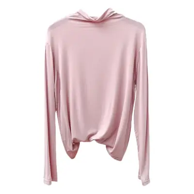 White Modal Half-Collar Long Sleeve T-Shirt Women Spring