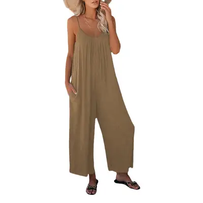 Women Pink Long Pants Cross-Border Summer Casual Jumpsuit