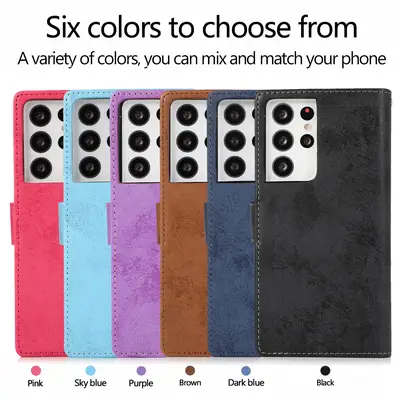 S21 Ultra Retro Frosted Phone Case with Detachable Cover