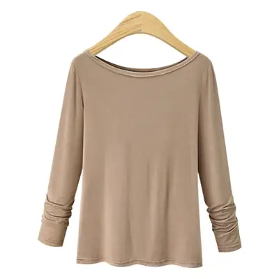 Plus Size Maroon Long Sleeve T-Shirt Large
