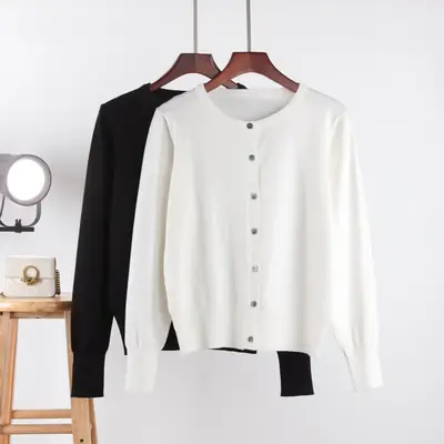 2025 Spring Knitted Cardigan Purple Women's Casual Wear