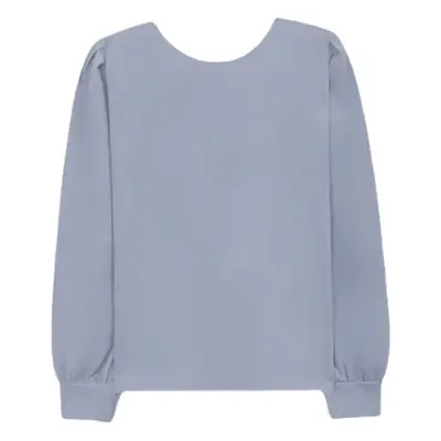 Women's Light Blue Long Sleeve Round Neck Sweatshirt