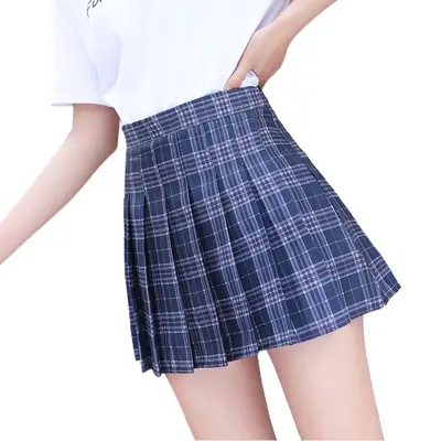 Plaid Pleated Skirt Female Summer 2025 Large