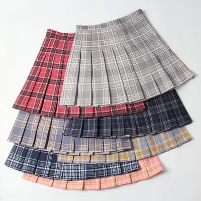 Female Plaid Pleated Skirt Large Summer Wear