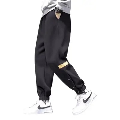 Men's Gray Drawstring Ankle Sweatpants Spring Autumn Loose Casual Pants
