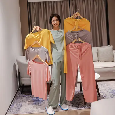 Women's 7-Color Ice Silk Two-Piece Suit