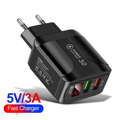 3A QC3.0 Dual USB Charger with Digital Display