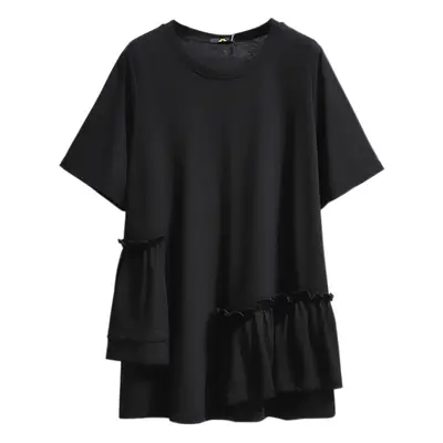 Black Ruffled Top Ruffle Shorts Set for Women