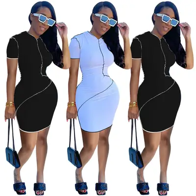 Sexy Tight Fit Dress for Women Black & White