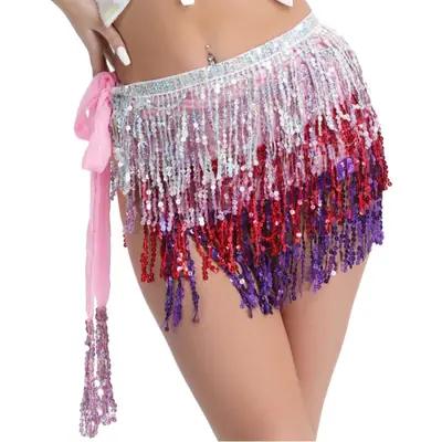 Halloween Belly Dance Costume Sequins Tassel Waist Chain